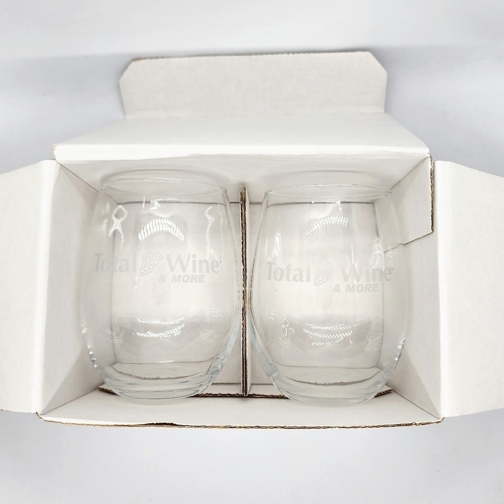 Total Wine & More Set of 2 Stemless Wine Glasses